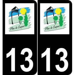 13 Plan-de-Cuques-logo aufkleber plakette ez stadt schwarzer Hintergrund