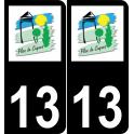 13 Plan-de-Cuques logo sticker plate registration city black background