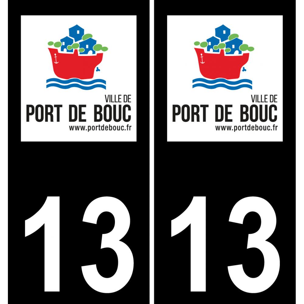 13 Port-de-Bouc-logo aufkleber plakette ez stadt schwarzer Hintergrund