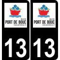 13 Port-de-Bouc logo autocollant plaque immatriculation auto ville sticker fond noir