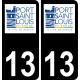 13 Port-Saint-Louis-du-Rhône logo autocollant plaque immatriculation auto ville sticker fond noir