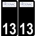 13 Rognac logo sticker plate registration city black background