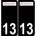13 Roquevaire-logo aufkleber plakette ez stadt schwarzer Hintergrund