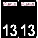 13 Roquevaire logo sticker plate registration city black background