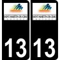 13 Saint-Martin-de-Crau logo sticker plate registration city black background