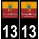13 Saint-Rémy-de-Provence logo autocollant plaque immatriculation auto ville sticker fond noir