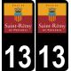 13 Saint-Rémy-de-Provence logo autocollant plaque immatriculation auto ville sticker fond noir