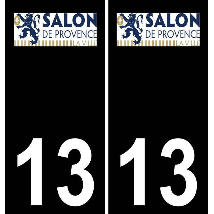 13 Salon-de-Provence logo sticker plate registration city black background