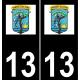 13 Sausset-les-Pins logo sticker plate registration city black background