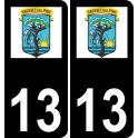 13 Sausset-les-Pins-logo aufkleber plakette ez stadt schwarzer Hintergrund