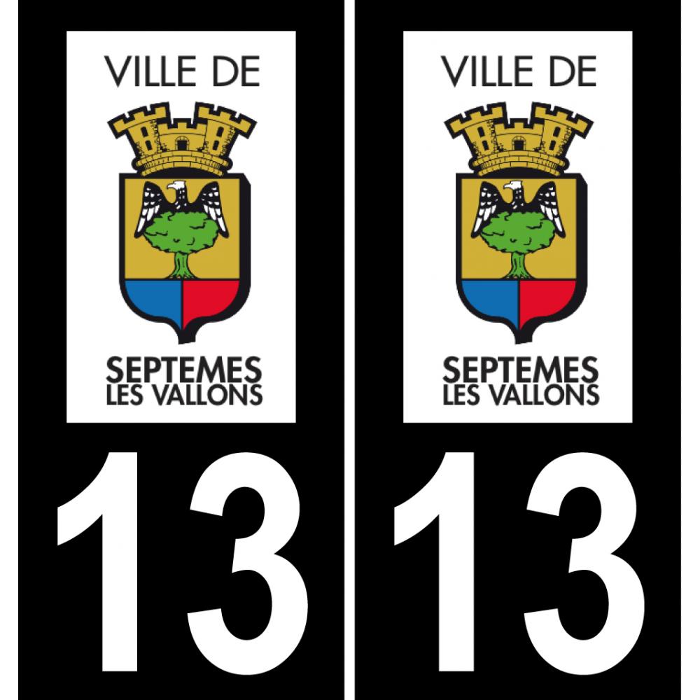 13 Septèmes-les-Vallons logo adesivo piastra di registrazione city sfondo nero