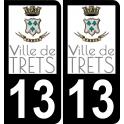 13 Trets logo sticker plate registration city black background