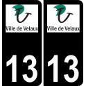 13 Velaux logo adesivo piastra di registrazione city sfondo nero