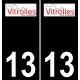 13 Vitrolles logo sticker plate registration city black background