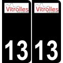 13 Vitrolles-logo aufkleber plakette ez stadt schwarzer Hintergrund