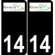14 Blainville-sur-Orne logotipo de la etiqueta engomada de la placa de registro de la ciudad fondo negro