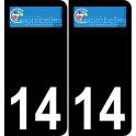 14 Colombelles logo sticker plate registration city black background