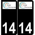 14 Condé-sur-Noireau logo sticker plate registration city black background