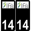 14 Ifs logo autocollant plaque immatriculation auto ville sticker fond noir