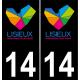 14 Lisieux logo sticker plate registration city black background
