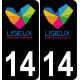14 Lisieux logo sticker plate registration city black background