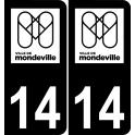 14 Mondeville-logo aufkleber plakette ez stadt schwarzer Hintergrund