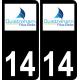 14 Ouistreham logo adesivo piastra di registrazione city sfondo nero