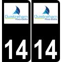14 Ouistreham logo adesivo piastra di registrazione city sfondo nero
