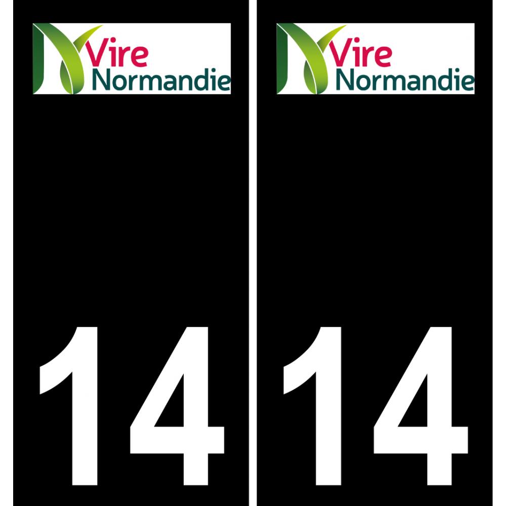 14 Vire-Normandie logo adesivo piastra di registrazione city sfondo nero