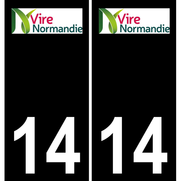 14 Vire-Normandie-logo aufkleber plakette ez stadt schwarzer Hintergrund
