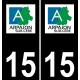 15 Arpajon-sur-Cère logo autocollant plaque immatriculation auto ville sticker fond noir