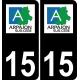 15 Arpajon-sur-Cère logo autocollant plaque immatriculation auto ville sticker fond noir