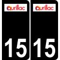15 Aurillac logo sticker plate registration city black background