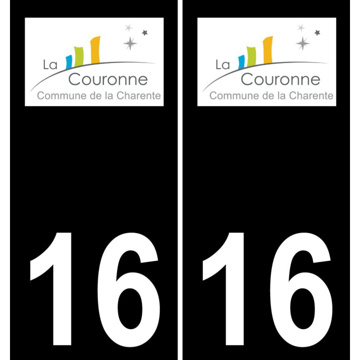 16 La Couronne-logo aufkleber plakette ez stadt schwarzer Hintergrund