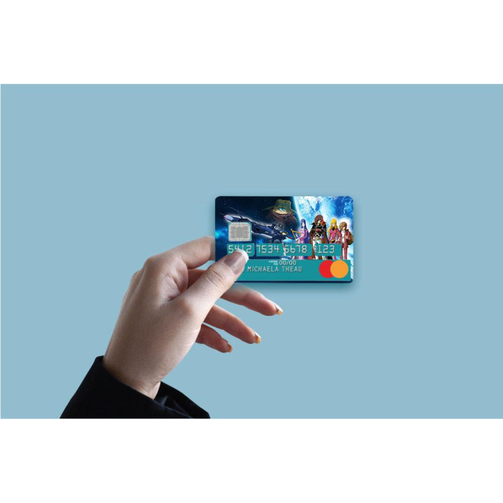 Autocollant Albator numéro 6 carte bleue carte bancaire CB adhésif sticker logo 6