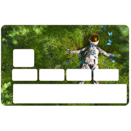 Autocollant Astronaute numéro 7 carte bleue carte bancaire CB adhésif sticker logo 7