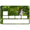 Autocollant Astronaute numéro 7 carte bleue carte bancaire CB adhésif sticker logo 7