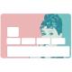 Autocollant Audrey Hepburn numéro 10 carte bleue carte bancaire CB adhésif sticker logo 10