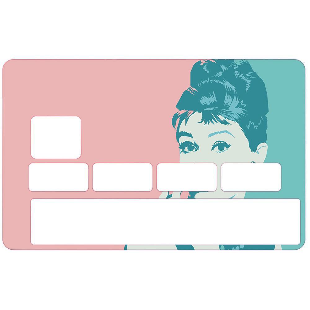 Autocollant Audrey Hepburn numéro 10 carte bleue carte bancaire CB adhésif sticker logo 10