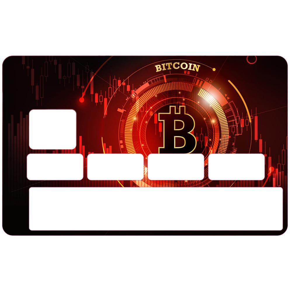Autocollant Bitcoin numéro 17 carte bleue carte bancaire CB adhésif sticker logo 17