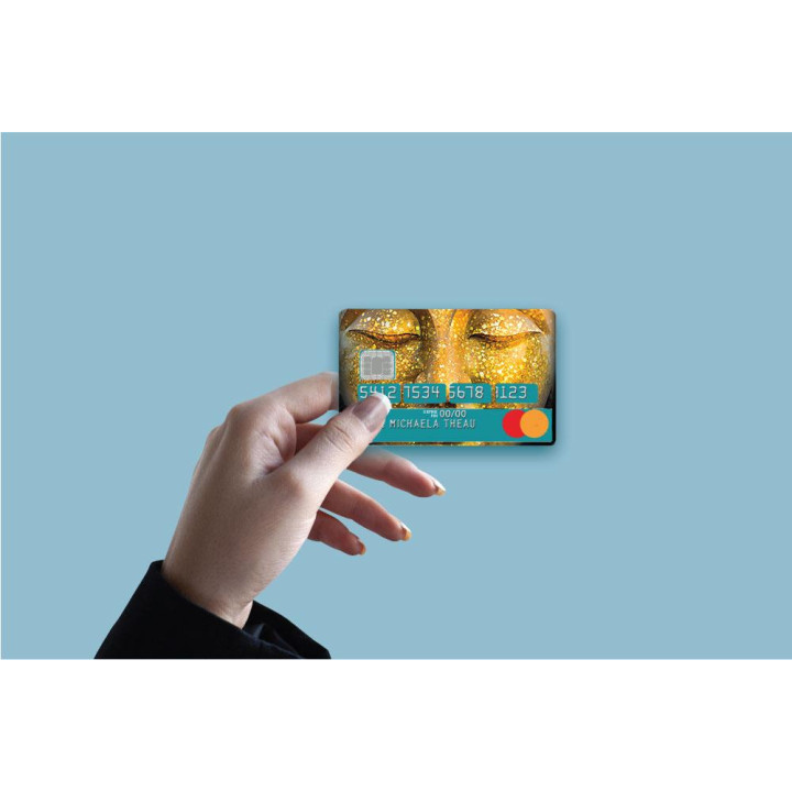 Autocollant Buddha numéro 19 carte bleue carte bancaire CB adhésif sticker logo 19