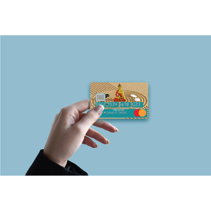 Autocollant Buddha2 numéro 20 carte bleue carte bancaire CB adhésif sticker logo 20