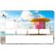 Autocollant Cabanes sur la plage numéro 21 carte bleue carte bancaire CB adhésif sticker logo 21