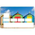 Autocollant Cabanes sur la plage2 numéro 22 carte bleue carte bancaire CB adhésif sticker logo 22