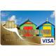 Autocollant Cabanes sur la plage2 numéro 22 carte bleue carte bancaire CB adhésif sticker logo 22
