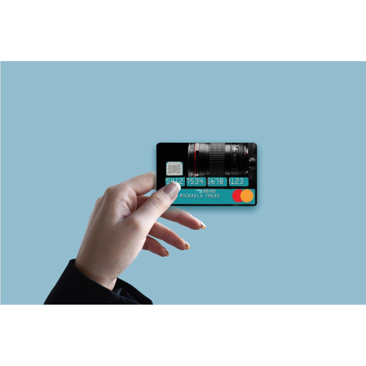 Autocollant Caméra numéro 23 carte bleue carte bancaire CB adhésif sticker logo 23
