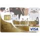 Autocollant Chatte numéro 37 carte bleue carte bancaire CB adhésif sticker logo 37