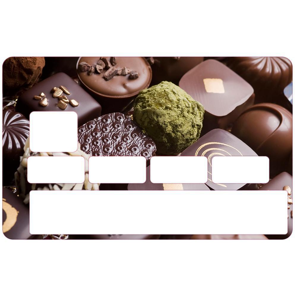 Autocollant Chocolat numéro 43 carte bleue carte bancaire CB adhésif sticker logo 43