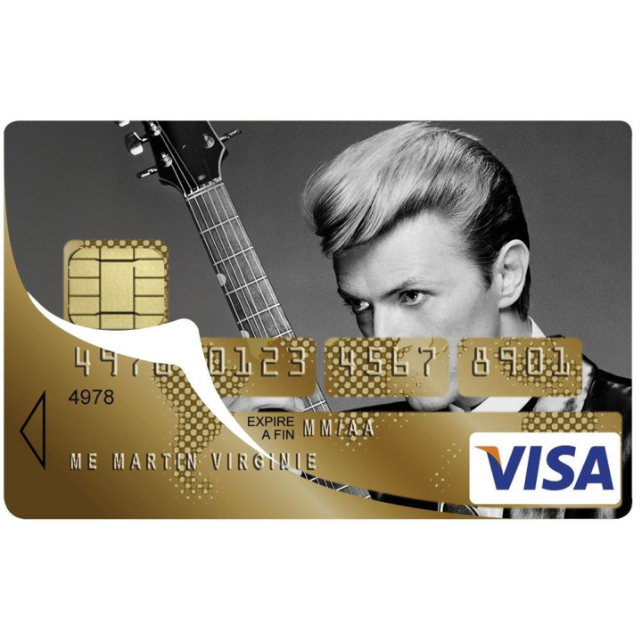 Autocollant David Bowie numéro 49 carte bleue carte bancaire CB adhésif sticker logo 49