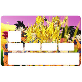 Autocollant Dragon Balls numéro 53 carte bleue carte bancaire CB adhésif sticker logo 53